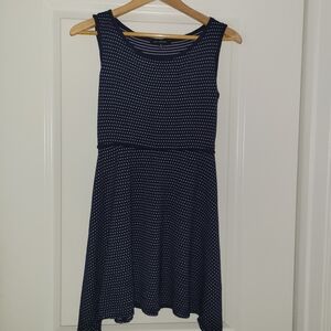 Max Edition Navy Blue Kids Dress with Dots